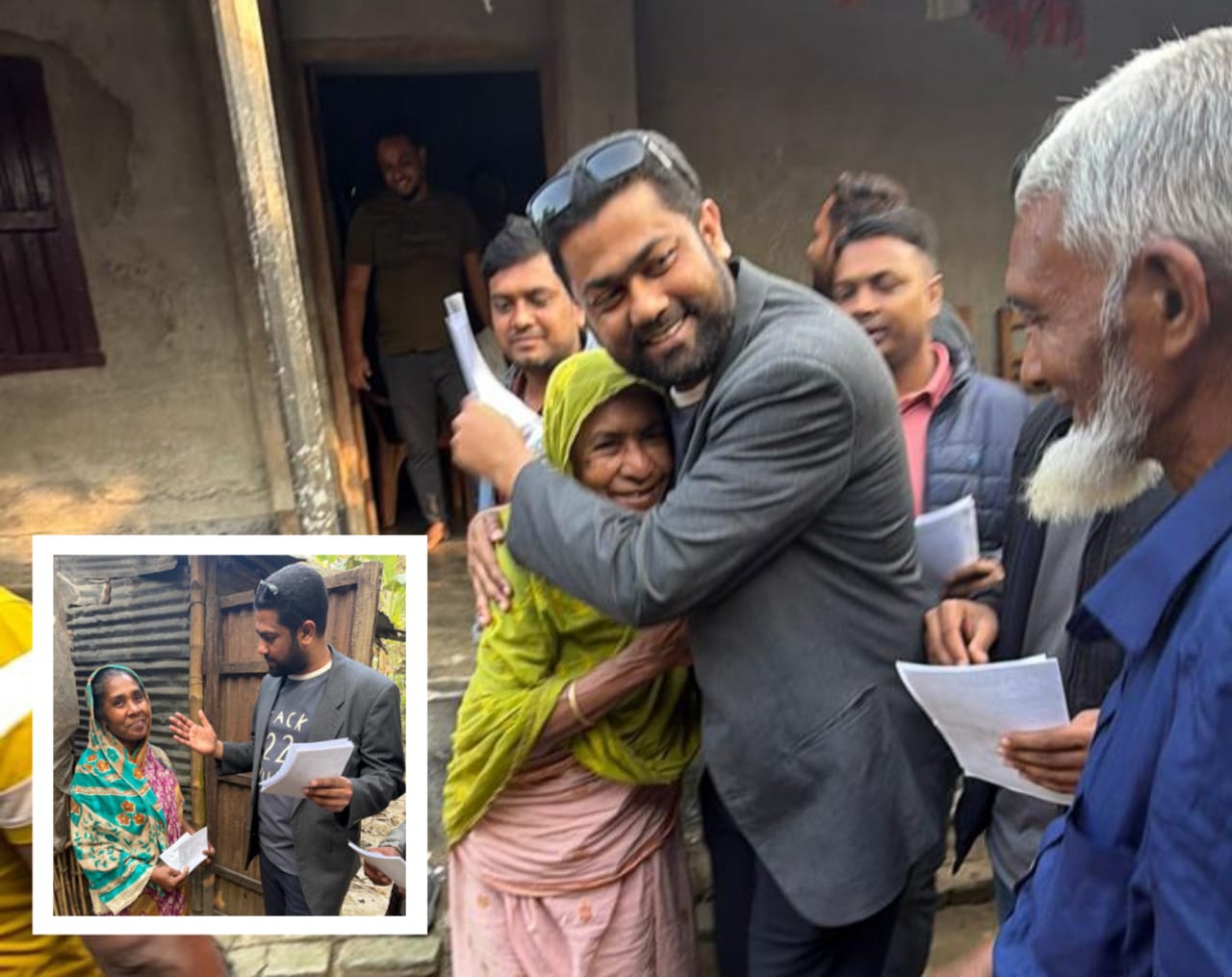 রাজশাহী-৬ আসনে বিএনপিকে বিজয়ী করতে ভোটারদের দ্বারে দ্বারে যুবদল নেতা আল-আমীন জমাদার।