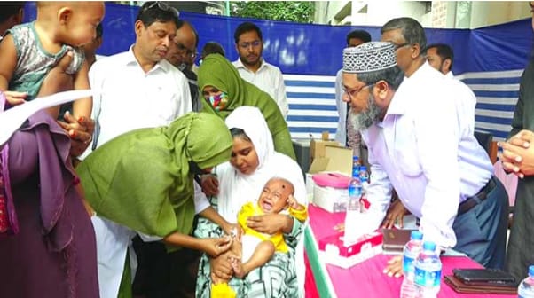 পাঁচ থেকে ৫৯ মাস বয়সী শিশুকে টিকা দেয়া হবে  বিভাগের পাঁচ জেলায় হাম টিকাদান কর্মসূচি শুরু