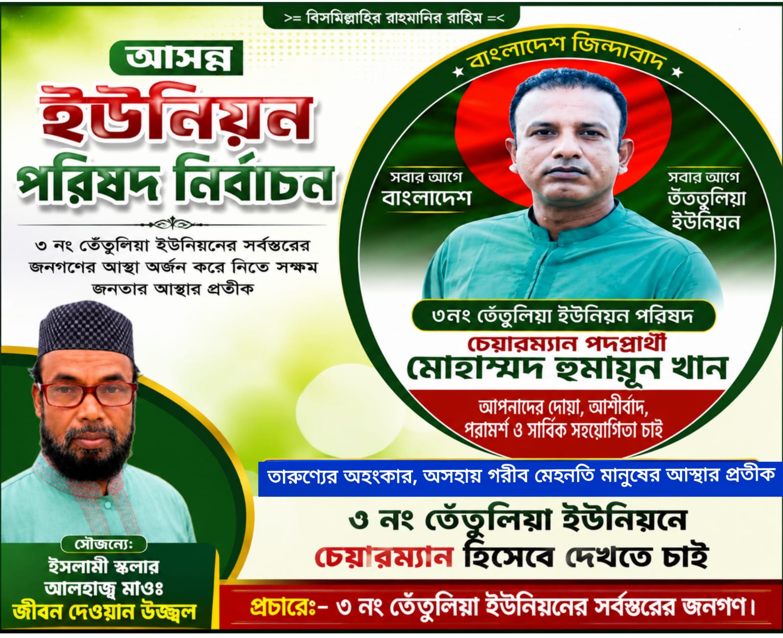 তেঁতুলিয়া ইউনিয়ন পরিষদ নির্বাচন: সম্ভাব্য চেয়ারম্যান পদে প্রার্থীদের মধ্যে আলোচনা শীর্ষে মোহাম্মদ হুমায়ুন খান