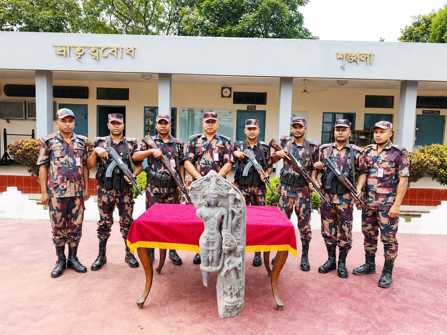 পত্নীতলা ১৪ বিজিবি  কর্তৃক সাপাহার সীমান্তে  ৯৪.৭৫০ কেজি ওজনের ১টি দুষ্প্রাপ্য কষ্টি পাথরের বিষ্ণু মূর্তি উদ্ধার