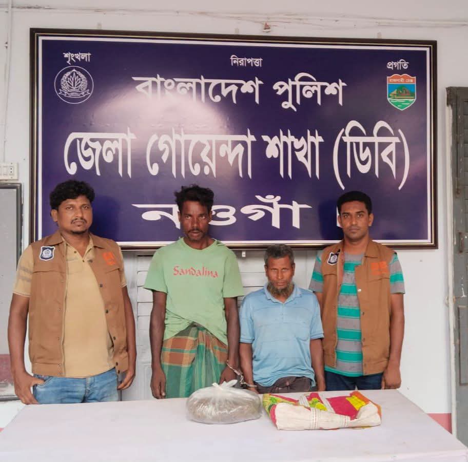 পুলিশ সুপারের নির্দেশে বদলগাছীতে ডিবির অভিযান, এক কেজি গাঁজাসহ দুইজন গ্রেফতার