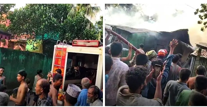 চট্টগ্রামের মীরসরাইয়ে ফ্রিজ বিস্ফোরণে ৪ বসতঘরে আগুন, পুড়ে গেছে ৩০ লক্ষাধিক টাকার জিনিসপত্র